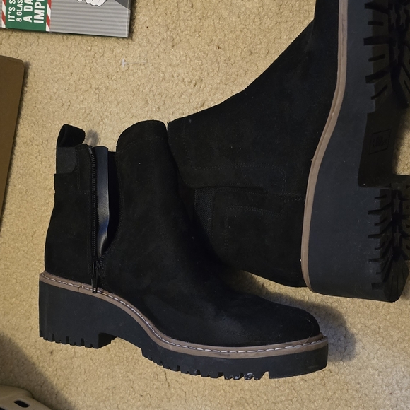 Black Microsuede Ankle Boots - Picture 4 of 6